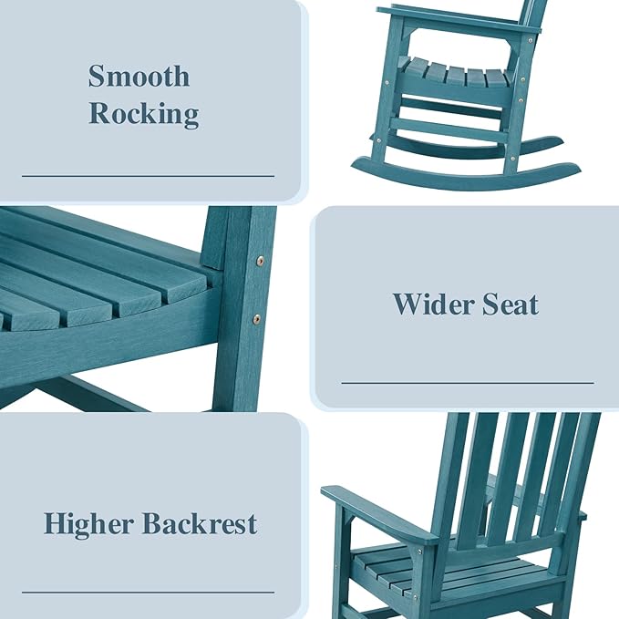 Psilvam Oversized Outdoor Rocking Chair, - Image 4