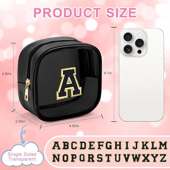 YOOLIFE Birthday Gifts Mini Initial Makeup Bag Travel Toiletry Bag - Image 3