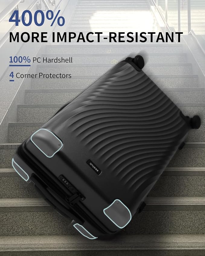 ECOHUB Hardside Expandable Carry On Luggage, Lightweight Small Hardshell Travel - Image 2
