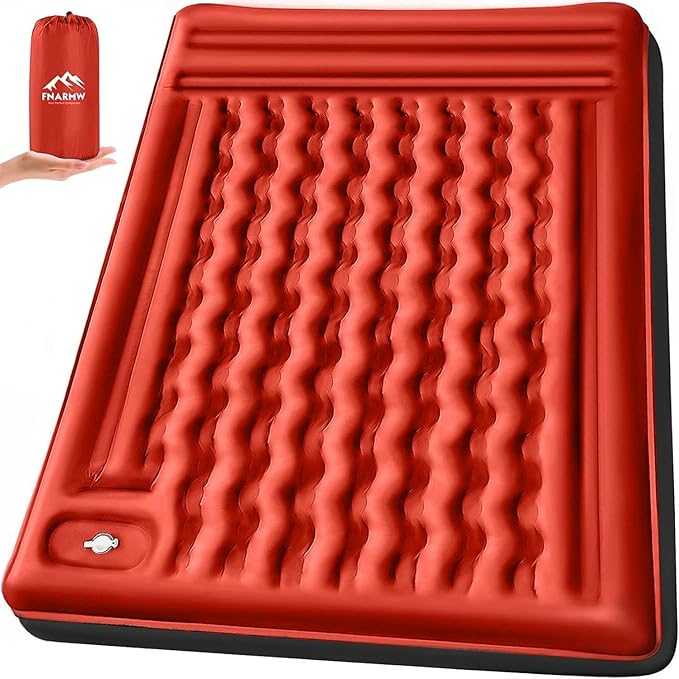 Double Sleeping Pad Camping, Self Inflating 6'' Extra-Thick 2 Person Pillow by FNARMW