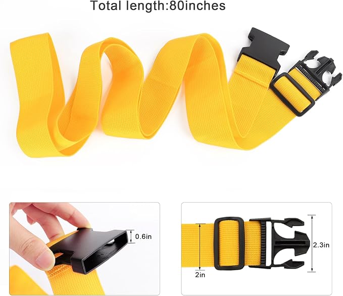 2Pcs Luggage Straps for Suitcase Travel Accessories TSA Approved, 80In Long - Image 3