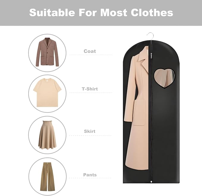 Dress Bags for Gowns Long, Suit Bag Cover for Storage and Travel, - Image 3