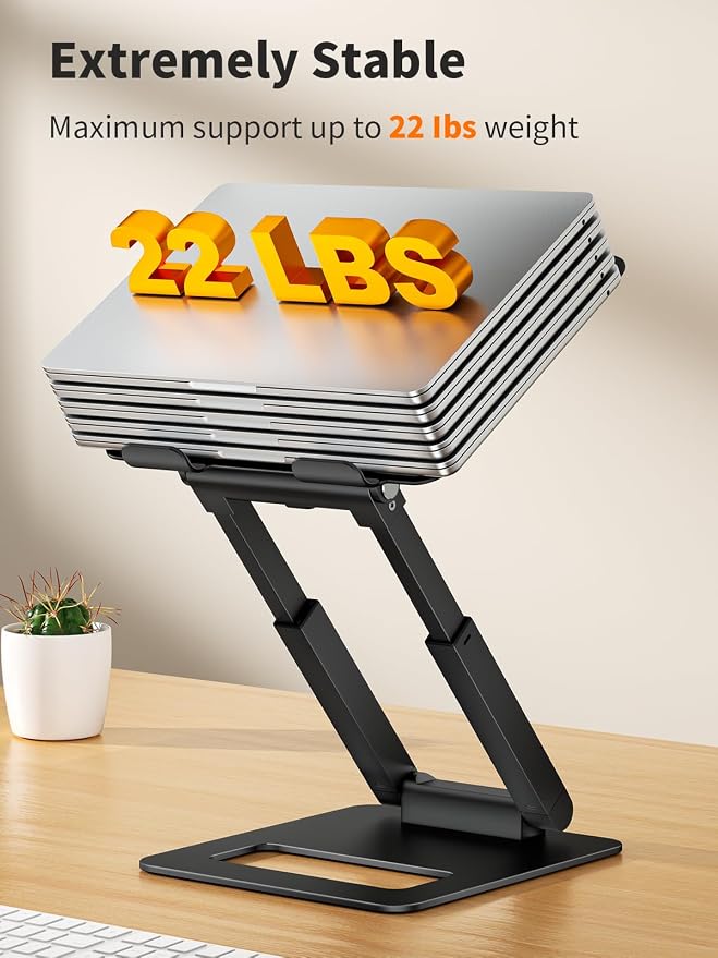 tounee Laptop Stand for Desk Adjustable Height, Telescopic Computer Stand - Image 5