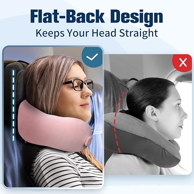 Neck Pillow for Traveling, Travel Pillows for Airplanes, 100% Pure Memory Foam - Image 4