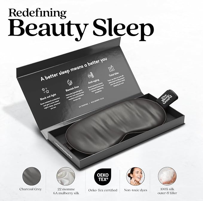 Pure Silk Sleep Mask Light Blocking Travel Essentials. Eye Masks - Image 2