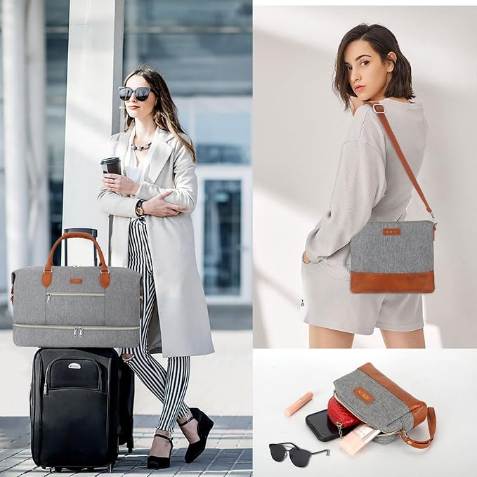 Weekender Bag for Women, Travel Duffel Bag Carry On Overnight Bag - Image 2