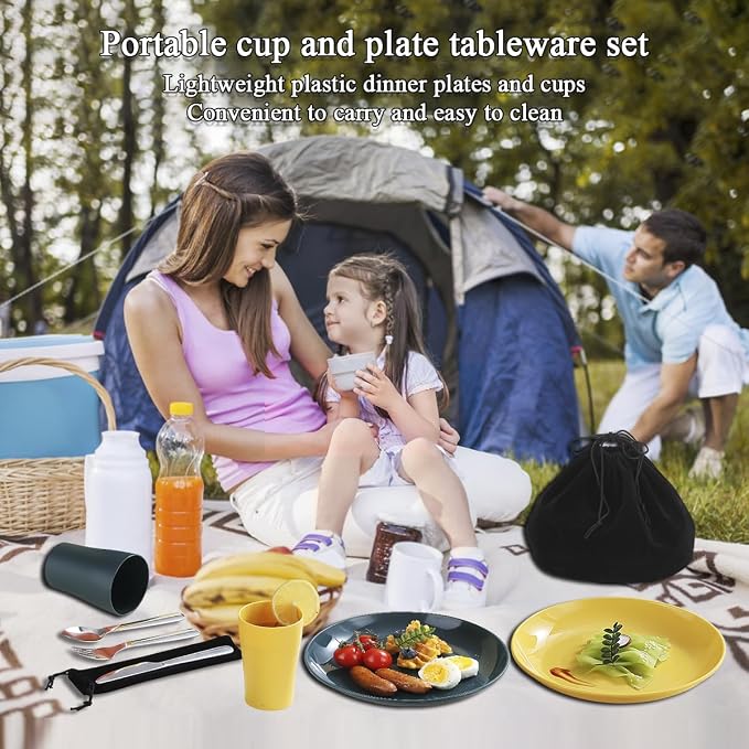 Evanda Camping Cutlery Set, Reusable Light Weight Mug, Plate and Stainless - Image 3
