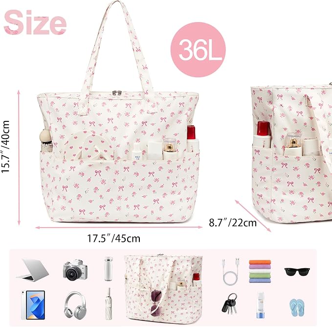 Beach Pool Bags Tote for Women Ladies Large Gym Tote Carry On Bag - Image 7