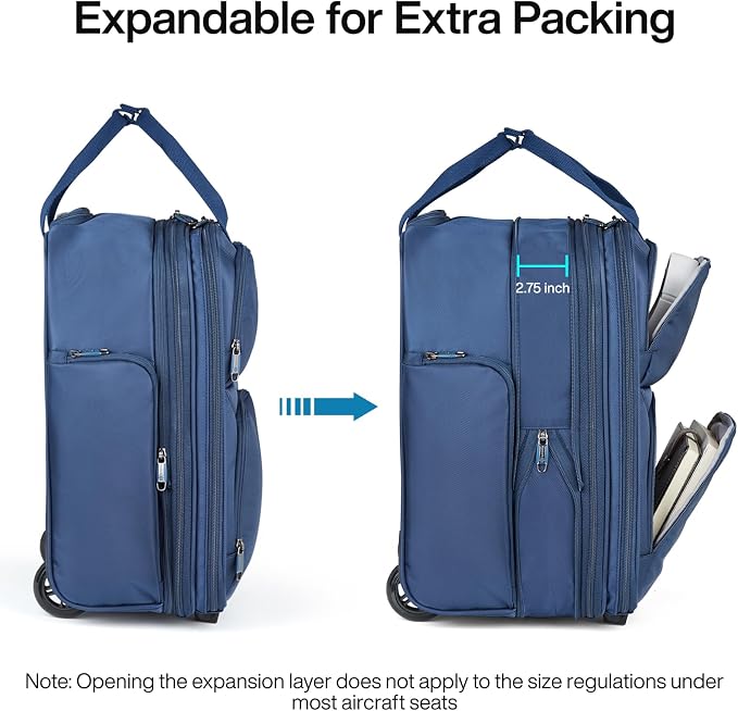 Hanke Softside Expandable Underseat Carry On Luggage - Image 2