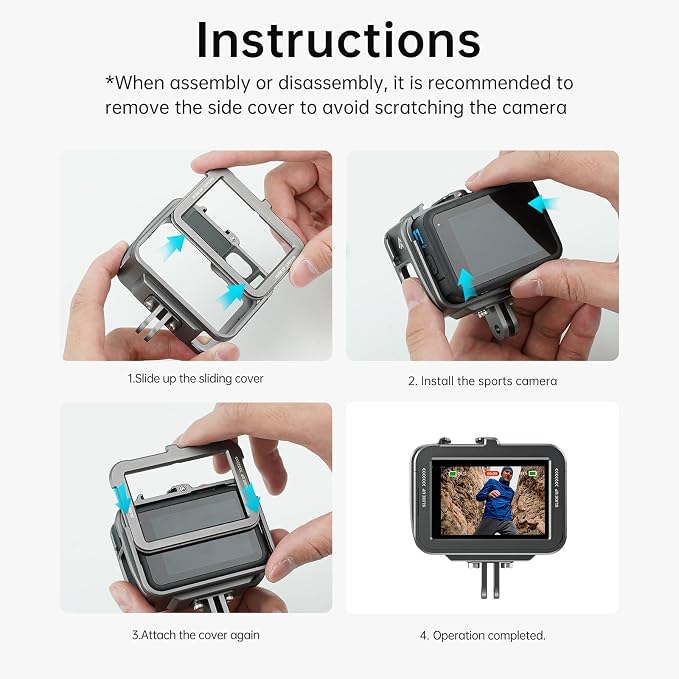 TELESIN Aluminum Case Metal Cage Protective Frame Housing - Image 8