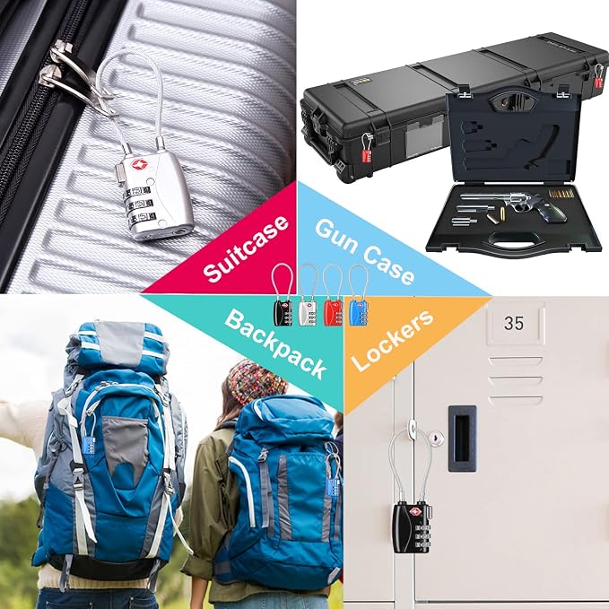 ZHEGE Luggage Lock TSA Approved 3 Dight Combination Padlock - Image 6
