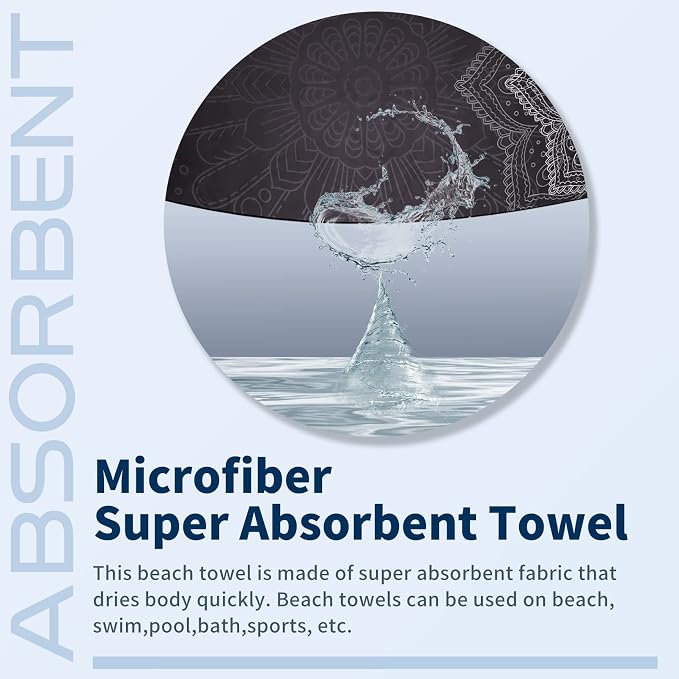 2 Pack Lightweight Thin Beach Towel Oversized 71"x32" Big Extra Large - Image 6