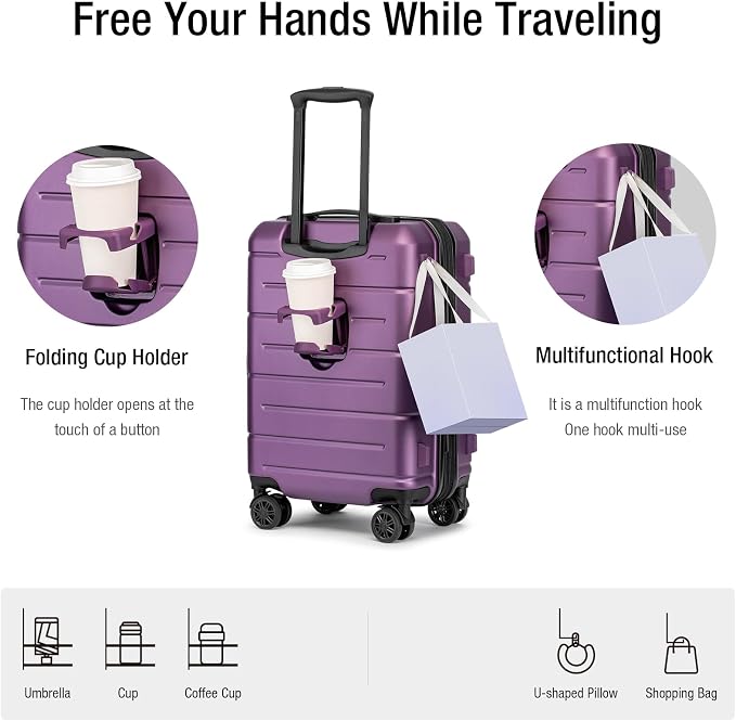 KYME Hardside Expandable Carry On Luggage 22x14x9 Airline Approved - Image 3