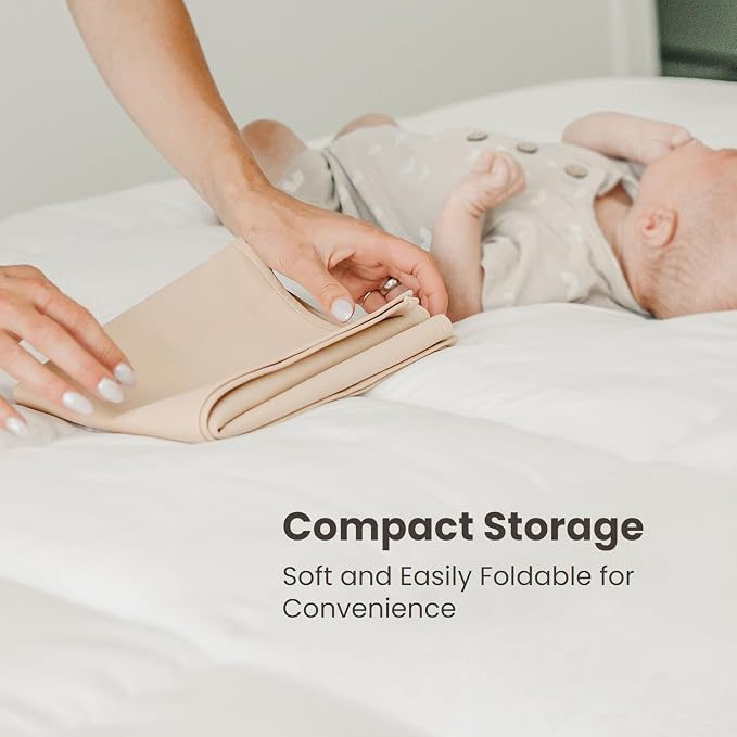 Konssy Faux Leather Baby Changing Mat, Waterproof, Wipeable & Portable Diaper - Image 4