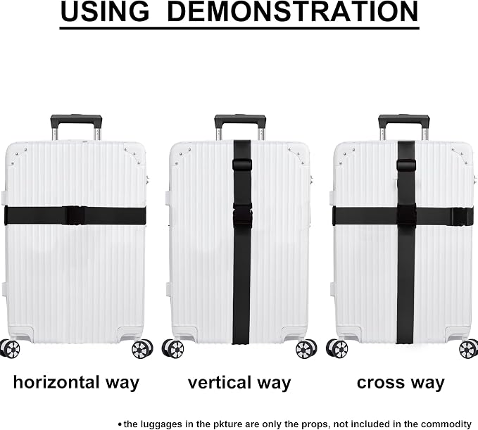 Luggage Straps for Suitcases TSA Approved Travel Belt 4 Pack by Chelmon - Image 5