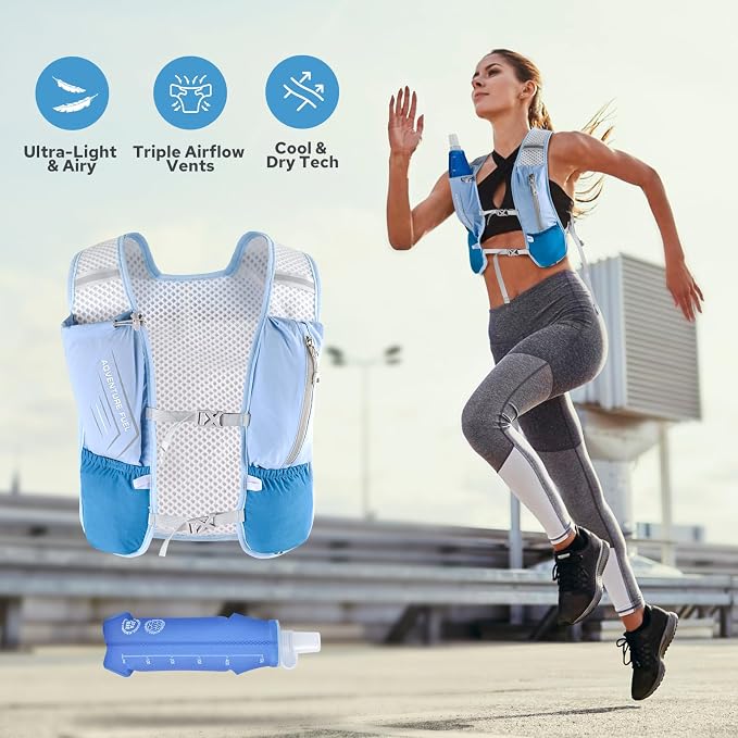Lightweight Running Vest for Women Men, Adjustable Hydration Backpack - Image 3