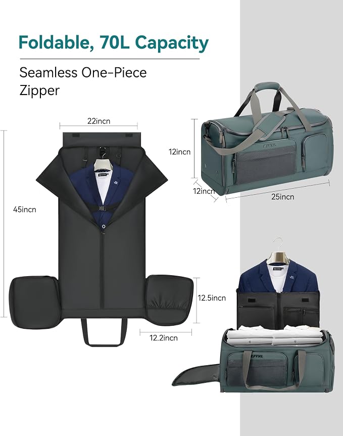 Large 3 In 1 Waterproof Garment Duffle Bags - Image 3