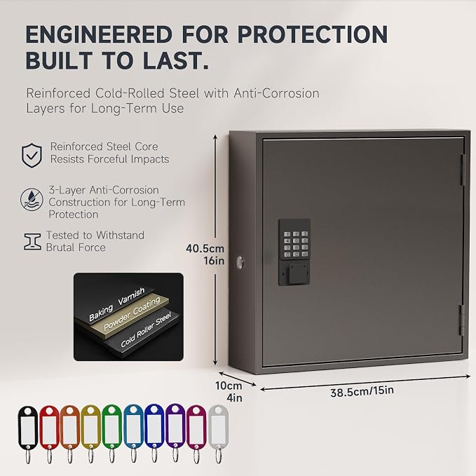 WeHere Smart Key Lock Box, Wall Mounted Key Cabinet - Image 2