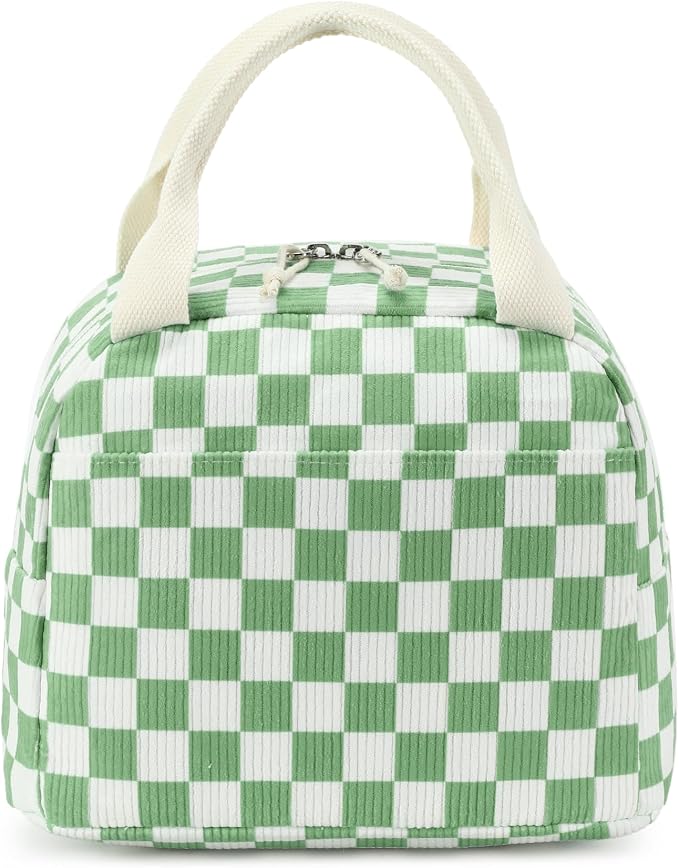 Bluboon Lunch Bag for Women Men Cute Corduroy Lunch Tote Bags Reusable - Image 8