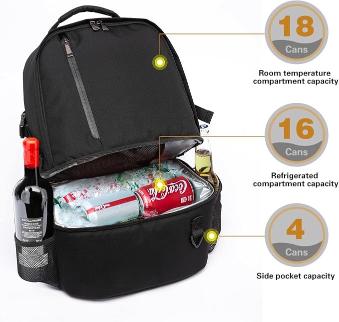 TUGUAN Insulated Cooler Backpack 38 Cans Double Deck Leakproof Lightweight Soft - Image 8