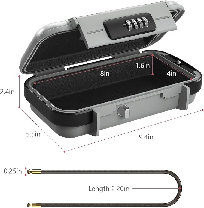 LOFICOPER Portable Safe Box, 4 Digit Combination Security Case, Waterproof - Image 4