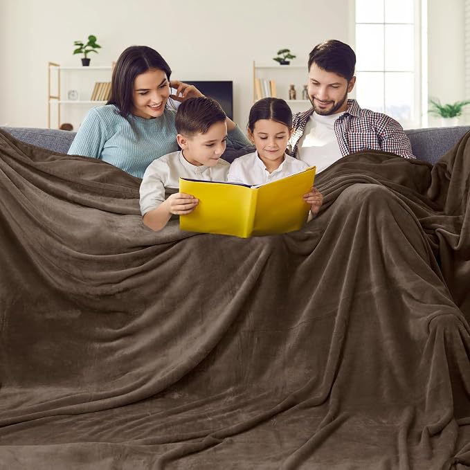 PHF Oversized King Fleece Blanket 120"x120", No Shed No Pilling Big Soft Blanket - Image 2