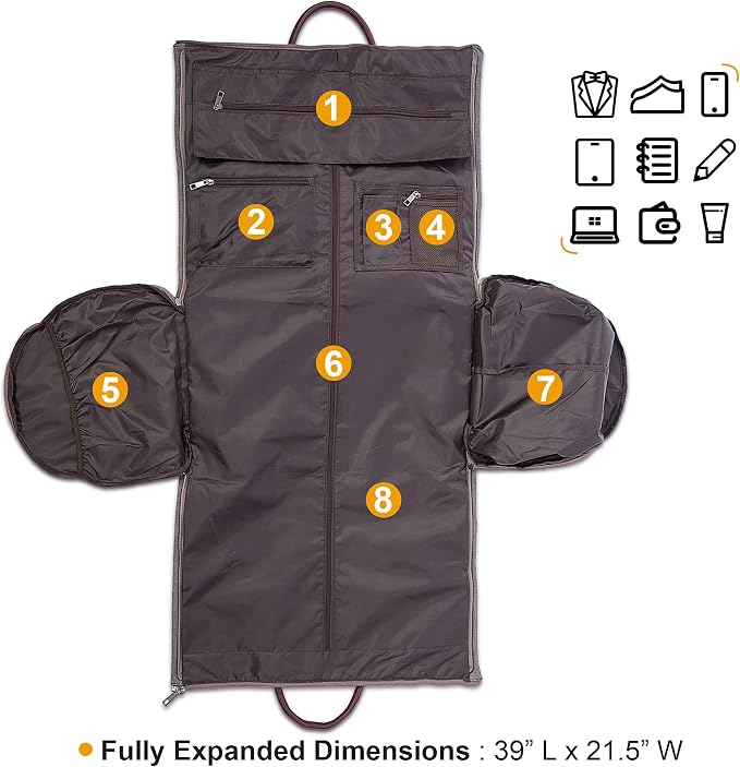 seyfocnia Convertible Travel Garment Bag, Carry on Garment Duffel Bag - Image 3