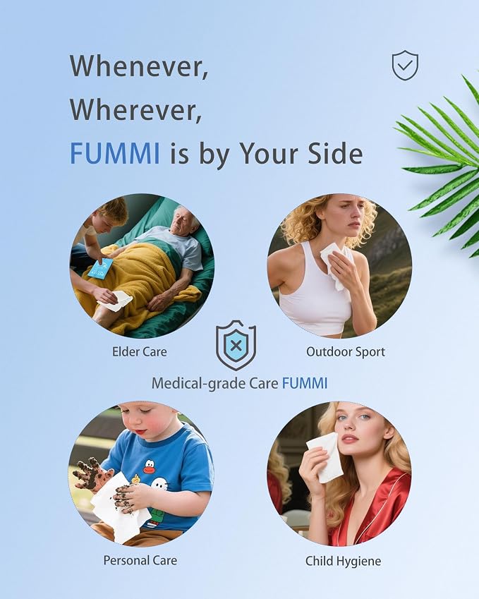 FUMMI 300 Pack Body Wipes – Large Individually Packaged Bath Wipes - Image 8