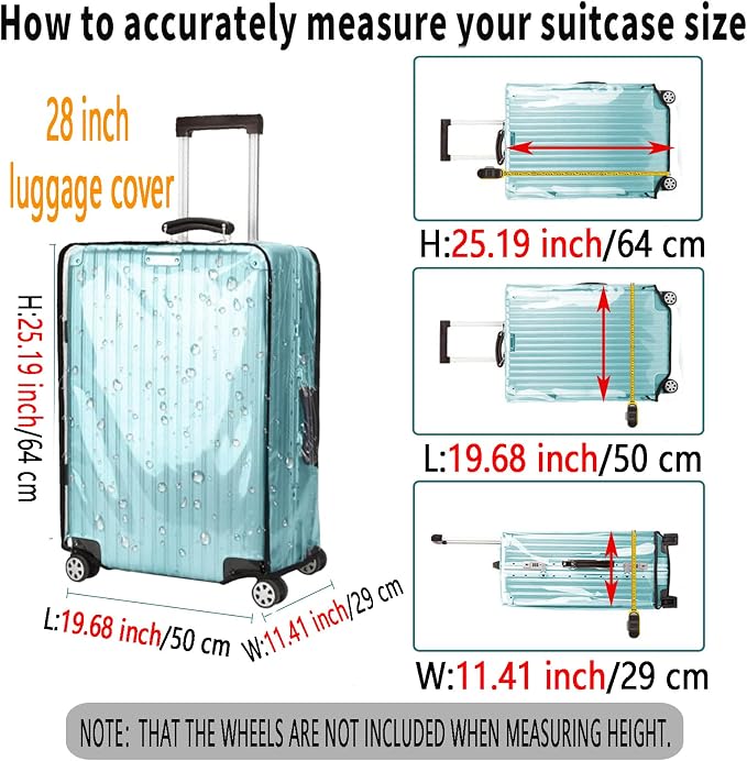 Suitcase Covers for Luggage – TSA Approved Clear PVC Luggage Protector Cover - Image 2