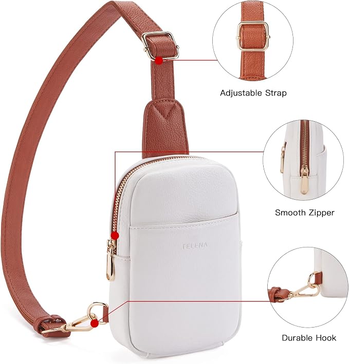Telena Small Sling Bag for Women Leather Crossbody Fanny Packs Chest Bag for - Image 4