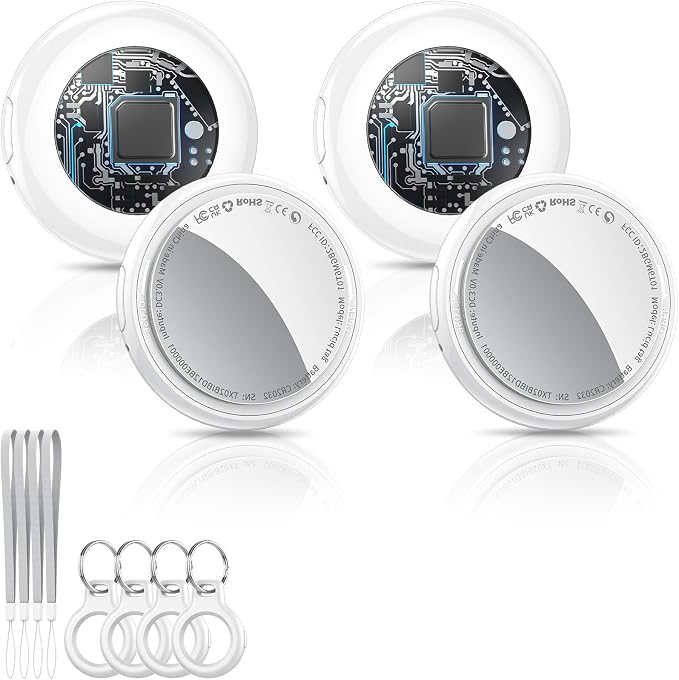 2025 New Air Tracker Tags-4 Pack, Replaceable Battery, Key Finder and Item by Tukio