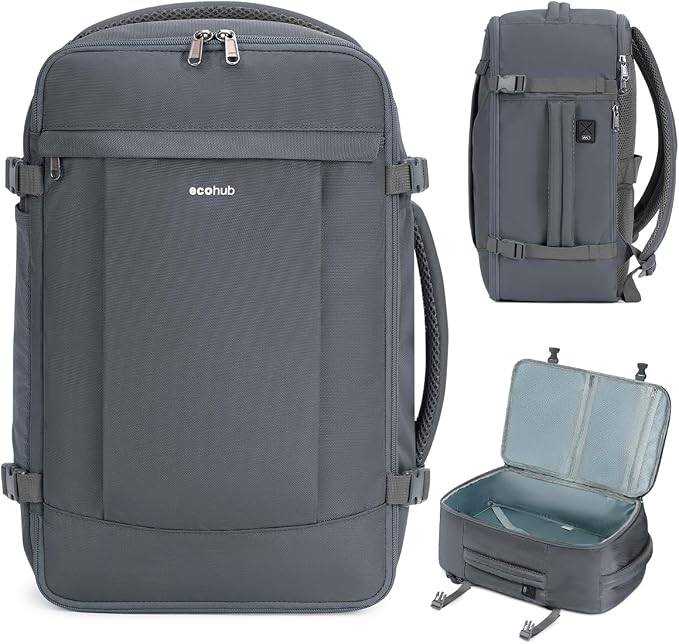 ECOHUB Travel Backpack for Men Women, Carry on Backpack by ECOHUB