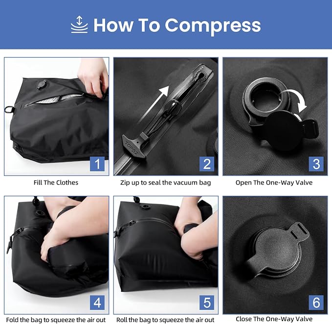 BAGAIL TPU Vacuum Bag for Travel, Reusable Compression Bag - Image 5