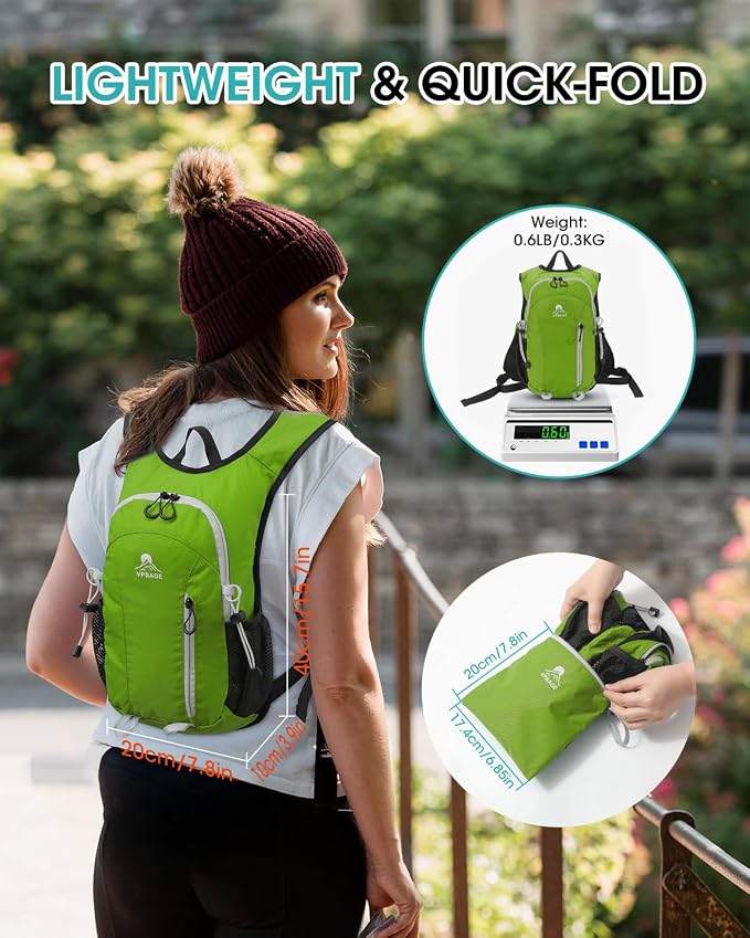Small Hiking Backpack with Front Phone Holder, Packable Back pack with Chest - Image 4