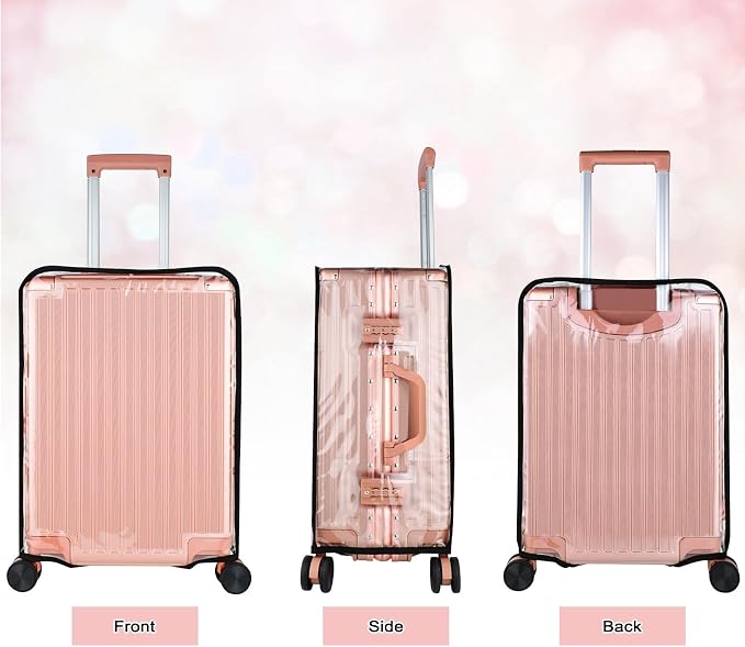 3 Piece Clear PVC Luggage Cover Protector, Waterproof Plastic Suitcase Cover - Image 4