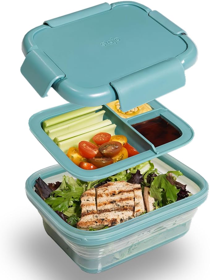 STOJO Collapsible Bento Box, Leak-Proof, Microwave & Dishwasher Safe, Premium - Image 8