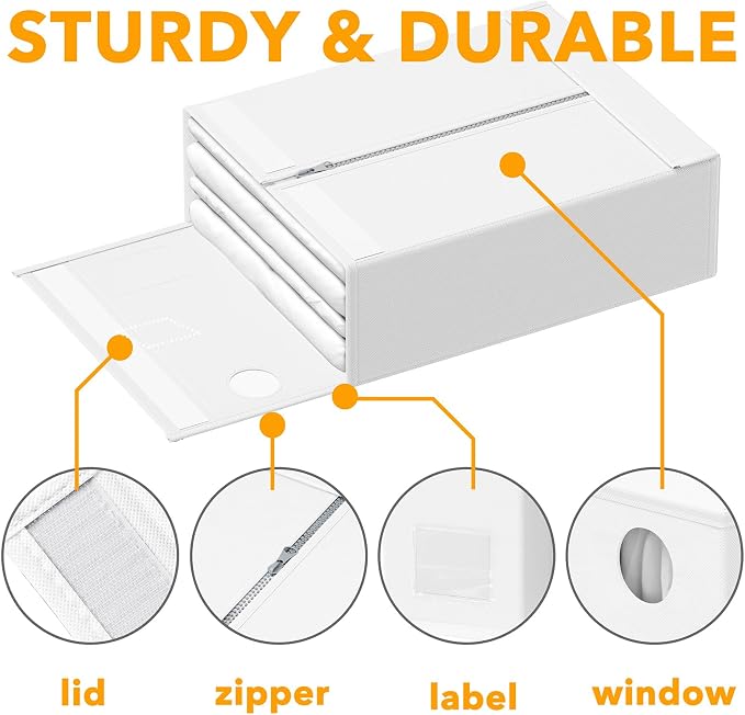 SpaceAid 3 Pack Bed Sheet Organizers and Storage, Foldable Sheet Organizer - Image 6