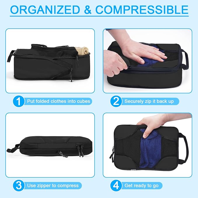 6 Set Compression Packing Cubes Bags - Image 3