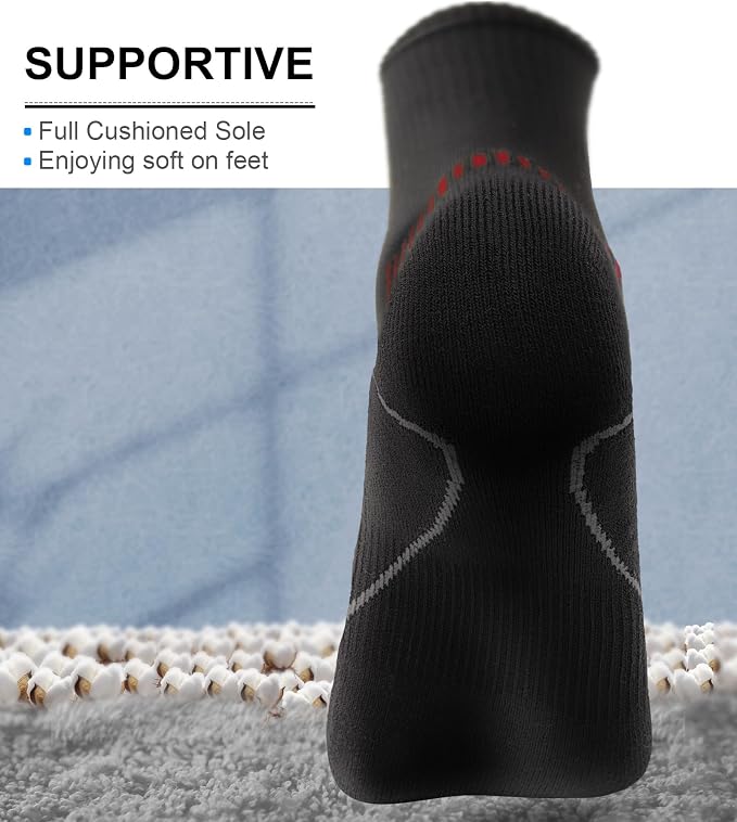 BULLIANT Compression Socks for Men 6Pairs, Athletic Crew Socks Cushioned For - Image 3