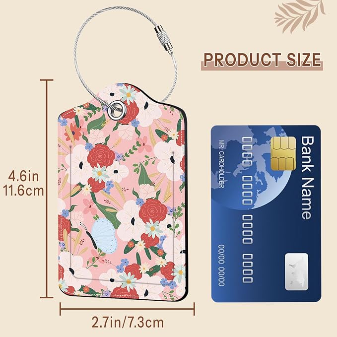 2 Pack Floral Luggage Tag for Suitcase - Image 7