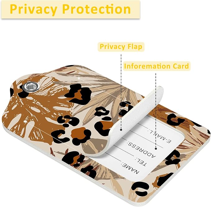2 Pack Abstract Tropical Leaves Luggage Tags - Image 4