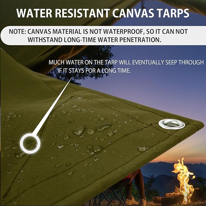 FoundGo Canvas Tarp 4x4ft Heavy Duty Waterresistant Tarps - Image 4