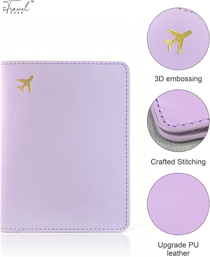 Passport Holder for Travel Essentials, RFID Blocking Passport Cover Case for - Image 5