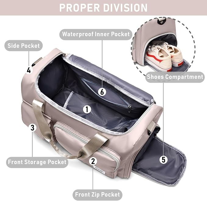 NPBAG Women Travel Duffel, Gym Workout Overnight Bag, Mommy Hospital Bag - Image 4