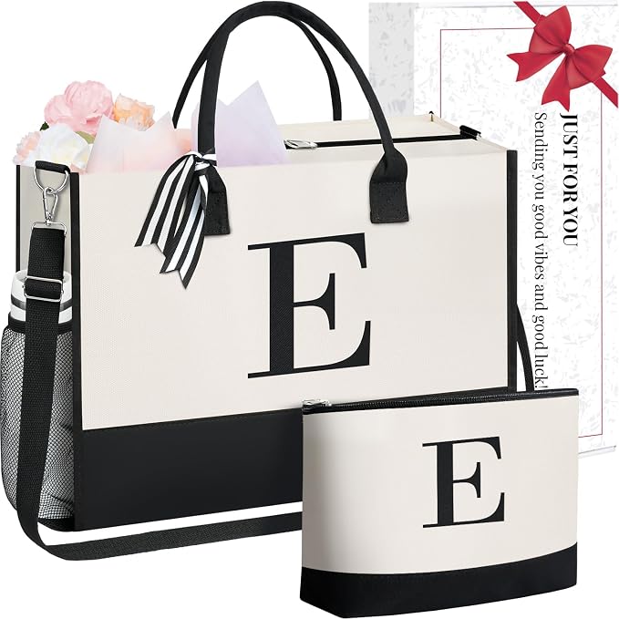 BAGAIL Initial Tote Bag, Personalized Birthday Gifts by BAGAIL