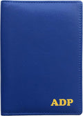 Personalized Monogrammed Cobalt Blue Leather RFID Passport Wallet by 123CheapChecks