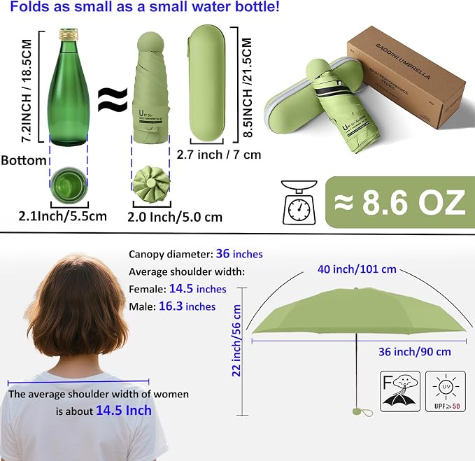 BAODINI Travel Mini Umbrella for Purse - Image 3