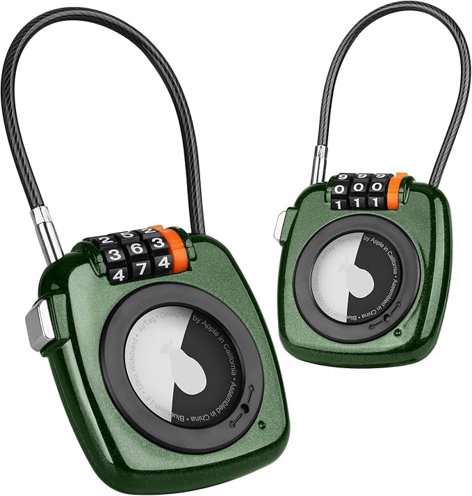 Compatible with Apple AirTag Secure Lock with Wire Cable, 3-Digit Combination by TUXON