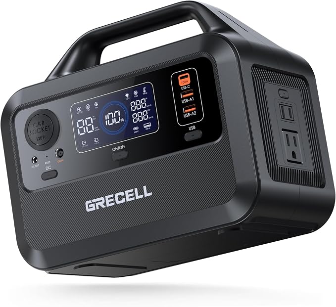GRECELL Portable Power Station 300W, 230Wh LiFePO4 Battery, 1.5hrs Fast Charging by GRECELLPOWERSTATION