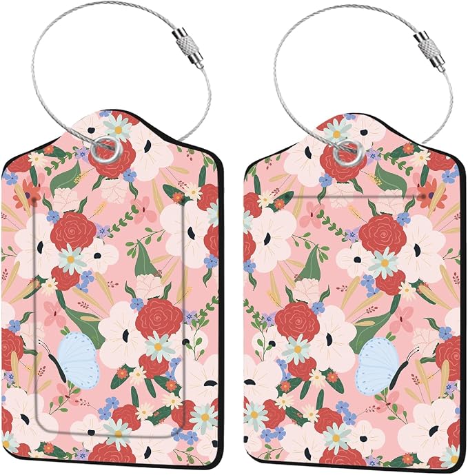 2 Pack Floral Luggage Tag for Suitcase by Unknown